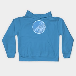 Winter Tree (large, no leaves, blue fill) Kids Hoodie